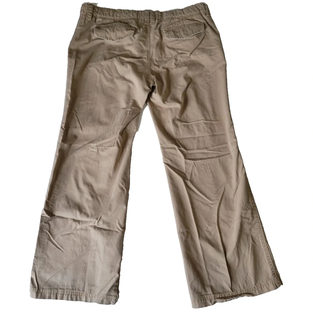 Old Navy Womens 16 Khaki Cargo Pants Wide Leg Utility Y2K Skater Cotton Tan